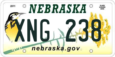 NE license plate XNG238