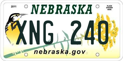 NE license plate XNG240