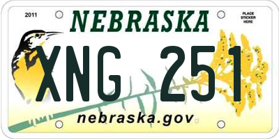 NE license plate XNG251