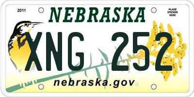 NE license plate XNG252