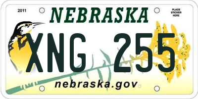 NE license plate XNG255