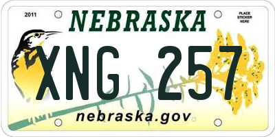 NE license plate XNG257