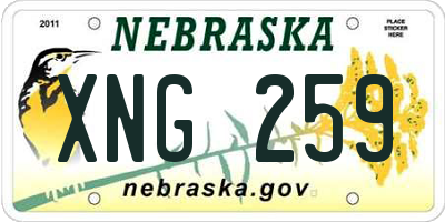 NE license plate XNG259