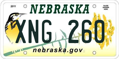 NE license plate XNG260