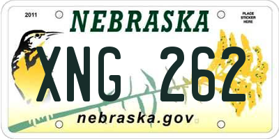 NE license plate XNG262