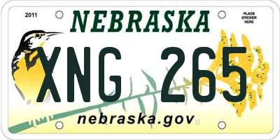 NE license plate XNG265