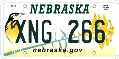 NE license plate XNG266