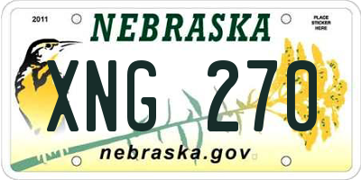 NE license plate XNG270