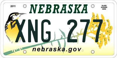 NE license plate XNG277