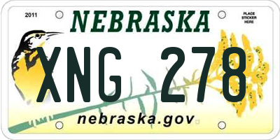 NE license plate XNG278