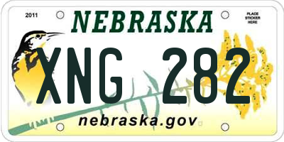 NE license plate XNG282