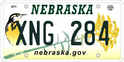 NE license plate XNG284