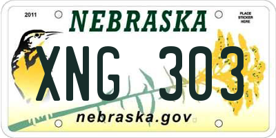NE license plate XNG303
