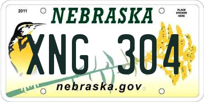 NE license plate XNG304
