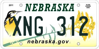 NE license plate XNG312