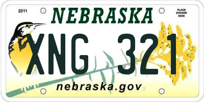 NE license plate XNG321