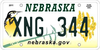 NE license plate XNG344