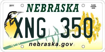 NE license plate XNG350