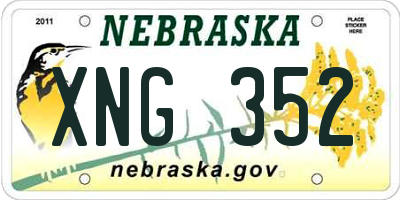 NE license plate XNG352