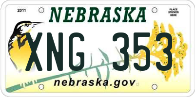 NE license plate XNG353