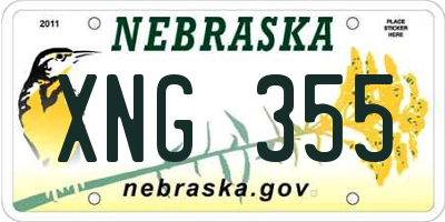NE license plate XNG355