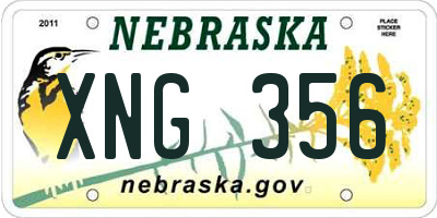 NE license plate XNG356