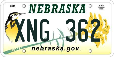 NE license plate XNG362