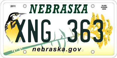 NE license plate XNG363