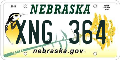 NE license plate XNG364