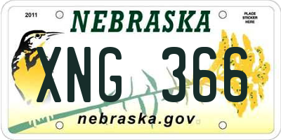 NE license plate XNG366