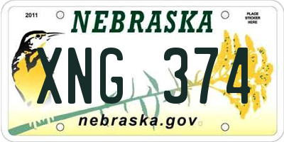 NE license plate XNG374