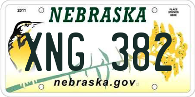 NE license plate XNG382