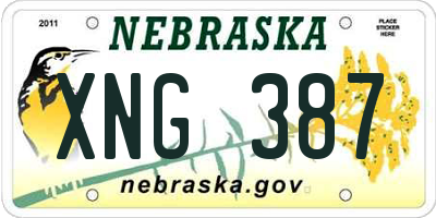 NE license plate XNG387