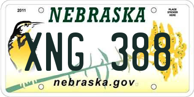 NE license plate XNG388