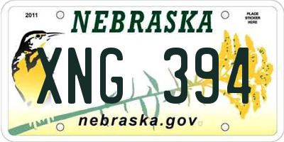 NE license plate XNG394