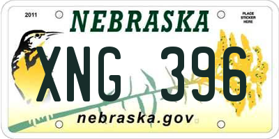 NE license plate XNG396