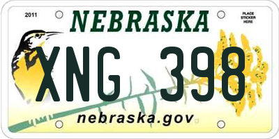NE license plate XNG398