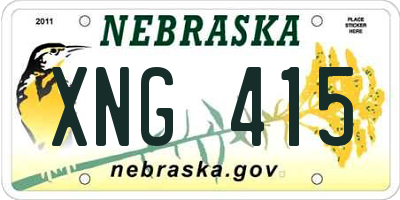 NE license plate XNG415