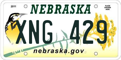 NE license plate XNG429