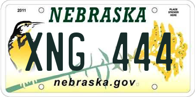 NE license plate XNG444