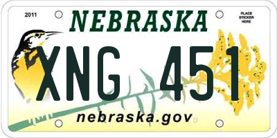NE license plate XNG451