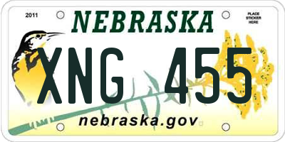 NE license plate XNG455