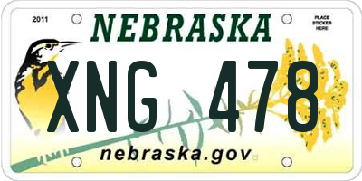 NE license plate XNG478