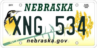 NE license plate XNG534