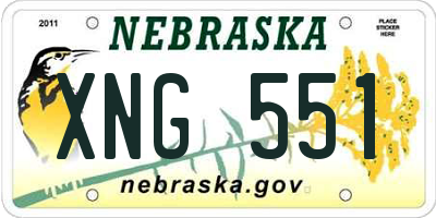 NE license plate XNG551