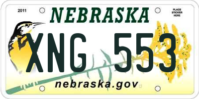 NE license plate XNG553