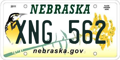 NE license plate XNG562