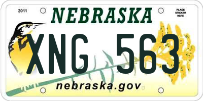 NE license plate XNG563