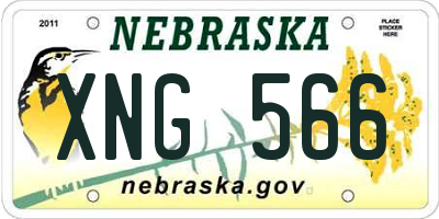 NE license plate XNG566