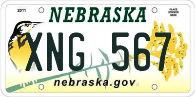 NE license plate XNG567